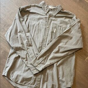 Classic Gray Checkered Men's Button Down Shirt